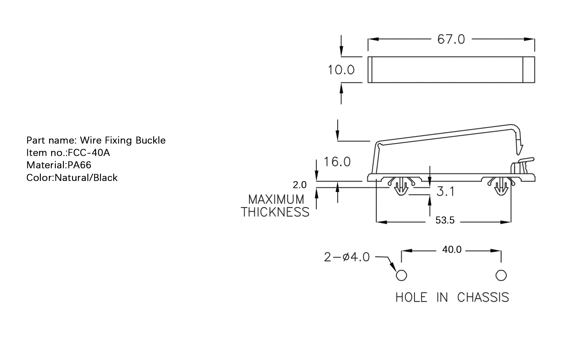 Wire Fixing Buckle FCC-40A